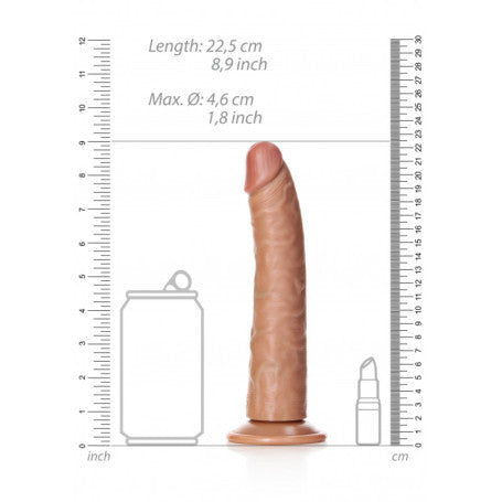 FALLO MAXI TAN SLIM REALISTIC DILDO WITHOUT BALLS WITH SUCTION CUP - 8''/ 20,5 CM